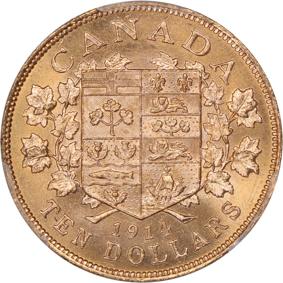 image for: Canada: 1914 $10 PCGS MS64 