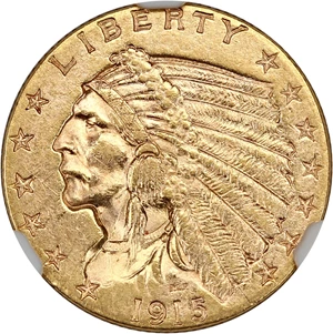 image for: 1915 $2 1/2 NGC MS61