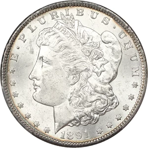 image for: 1891-CC $1 PCGS MS63