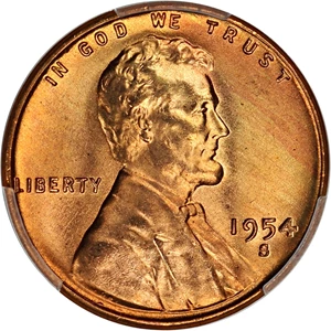 image for: 1954-S 1c PCGS MS67 RD