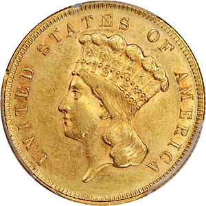 image for: 1861 $3 PCGS AU55