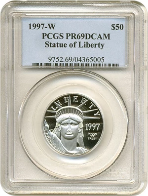 image for: 1997-W $50 Platinum Eagle PCGS Proof 69 DCameo