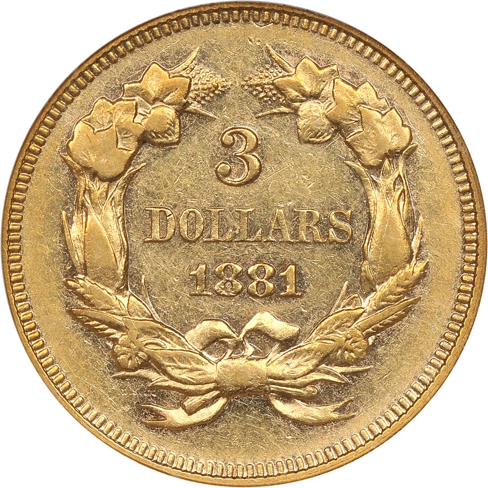 image for: 1881 $3 NGC/CAC AU55