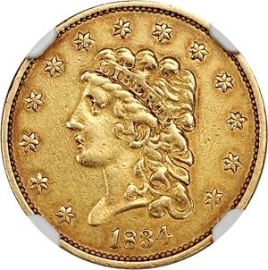 image for: 1834 Classic Head $2 1/2 NGC AU53