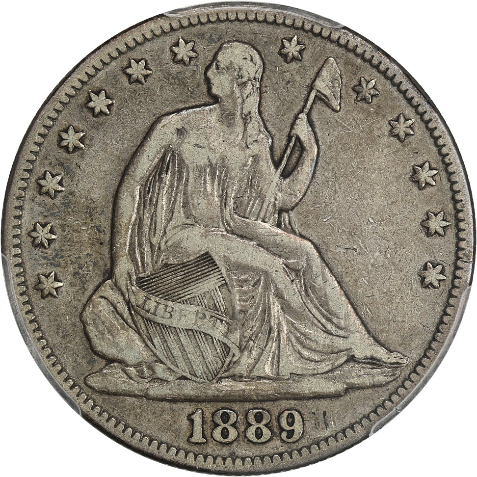 image for: 1889 50c PCGS/CAC VF25