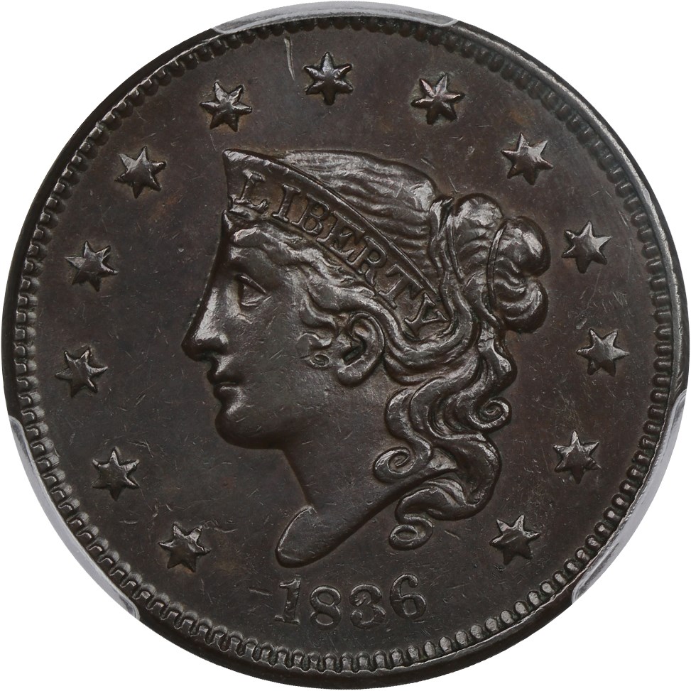 image for: 1836 1c PCGS AU50