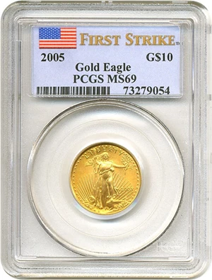 image for: 2005 $10 Gold Eagle - First Strike PCGS MS69