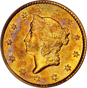 image for: 1851 G$1 PCGS AU55