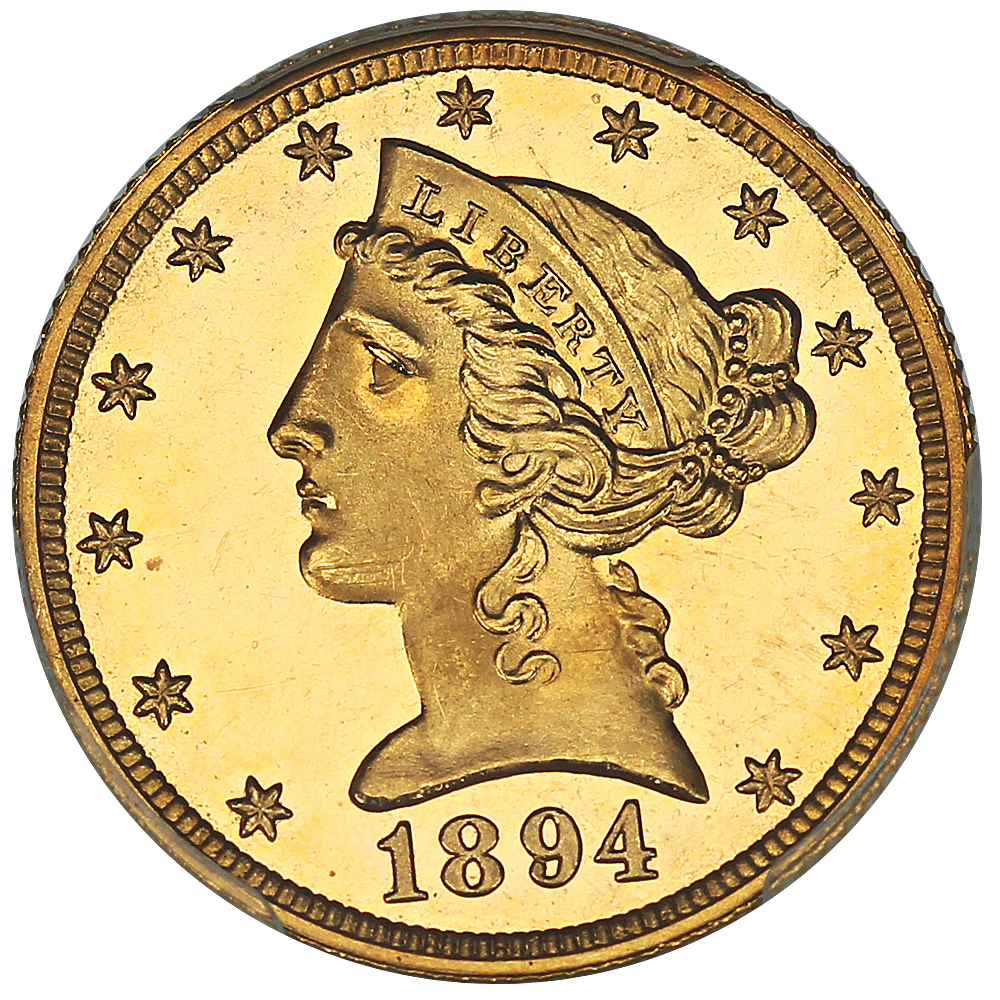 image for: 1894 $5 PCGS/CAC Proof 64+ DCAM