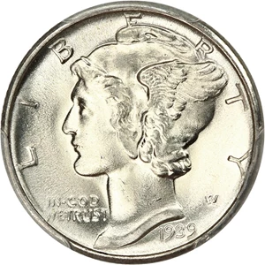 image for: 1939-D 10c PCGS MS66 FB