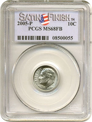 image for: 2005-P 10c PCGS MS68 FB - Satin Finish