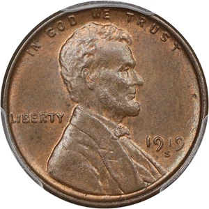 image for: 1919-S 1c PCGS MS63 BN