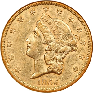 image for: 1855 $20 NGC AU53