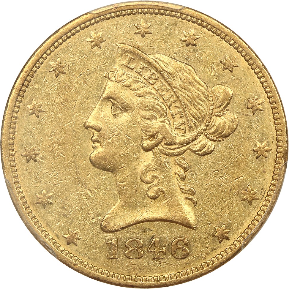 image for: 1846 $10 PCGS AU55