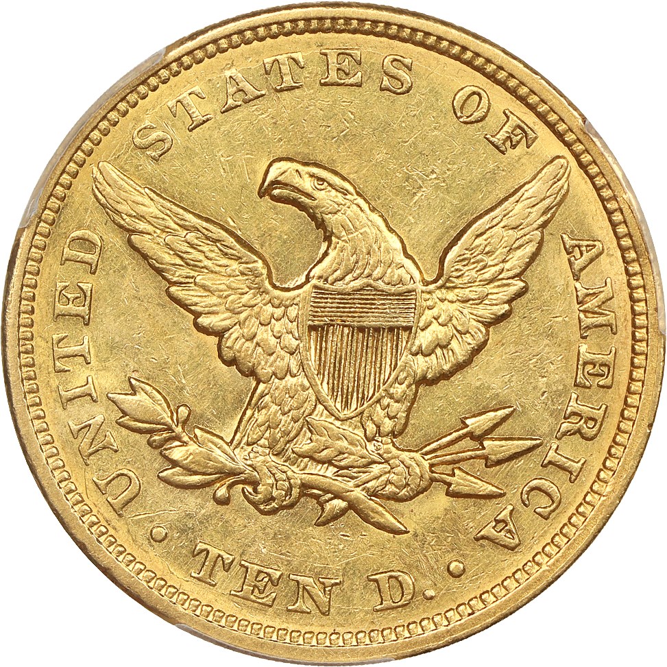 image for: 1850 $10 PCGS AU58 (Small Date)