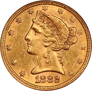 image for: 1882 $5 NGC AU58