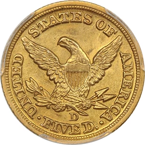 image for: 1848-D $5 PCGS MS61
