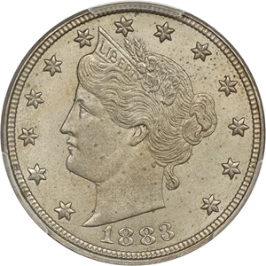 image for: 1883 5c PCGS MS64 (No Cents)