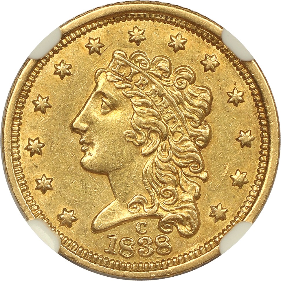 image for: 1838-C $2 1/2 NGC/CAC AU55