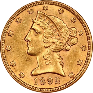 image for: 1892 $5 NGC MS61