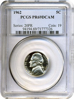 image for: 1962 5c PCGS Proof 69 DCameo