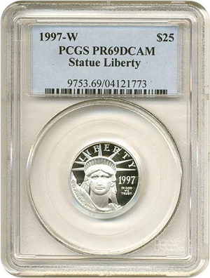 image for: 1997-W $25 Platinum Eagle PCGS Proof 69 DCameo