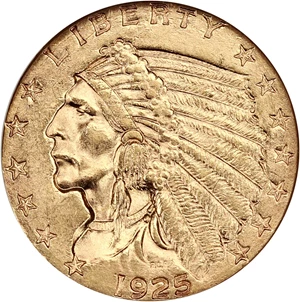 image for: 1925-D $2 1/2 NGC MS61