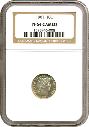 image for: 1901 10c NGC Proof 64 Cameo