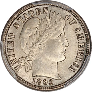 image for: 1892-O 10c PCGS MS64