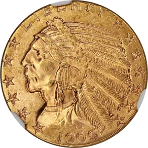 image for: 1909 $5 NGC MS63