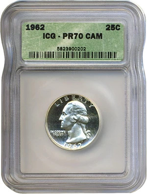 image for: 1962 25c ICG Proof 70 Cameo