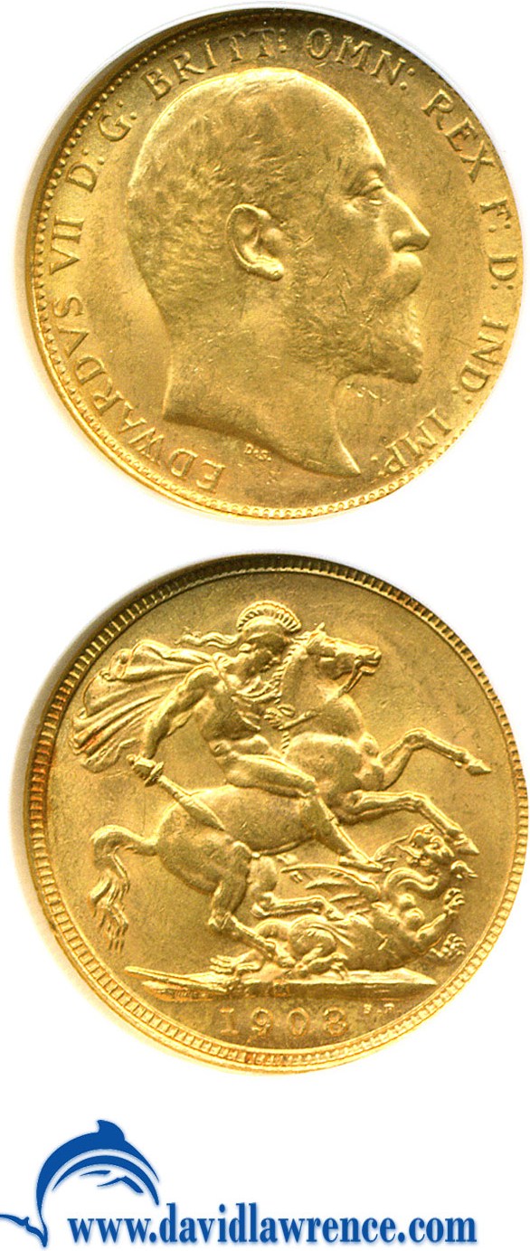 image for: Australia: 1908-M Sov (KM-15) NGC MS62 ex: Reserve Bank of Australia