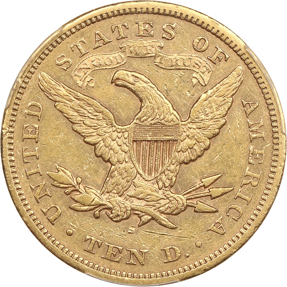 image for: 1869-S $10 PCGS AU50