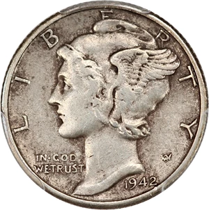 image for: 1942/1-D 10c PCGS XF45