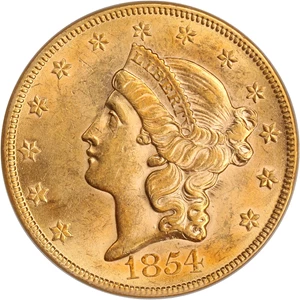 image for: S.S. Central America Shipwreck: 1854 $20 PCGS/CAC AU58 (Large Date)
