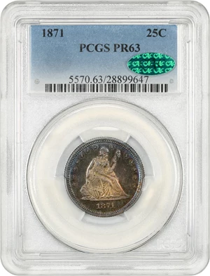 image for: 1871 25c PCGS/CAC Proof 63