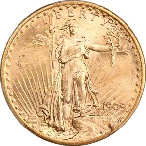 image for: 1909-S $20 PCGS/CAC MS64