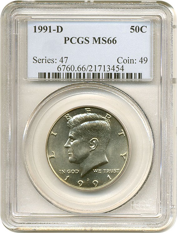 image for: 1991-D 50c  PCGS MS66 