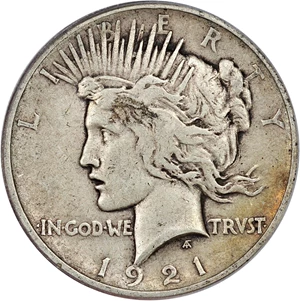 image for: 1921 Peace $1 PCGS VF35