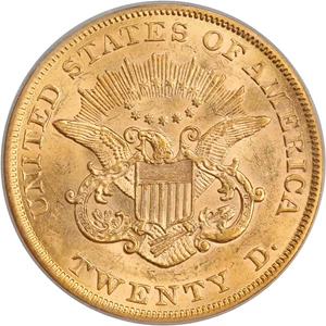 image for: S.S. Central America Shipwreck: 1854 $20 PCGS/CAC AU58 (Large Date)