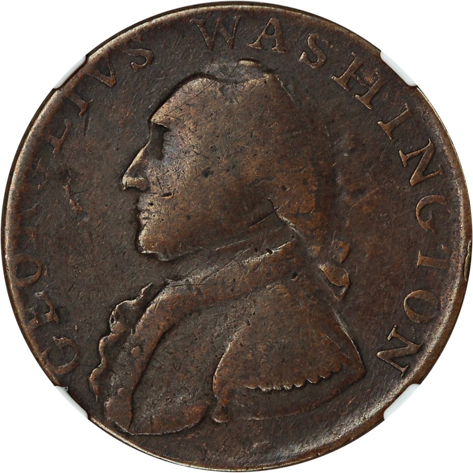 image for: 1795 Washington, North Wales 1/2 P NGC F12 BN (Plain Edge)