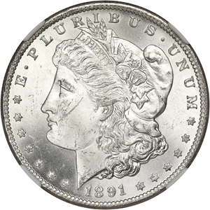 image for: 1891-CC $1 NGC MS62 (VAM-3, Spitting Eagle)