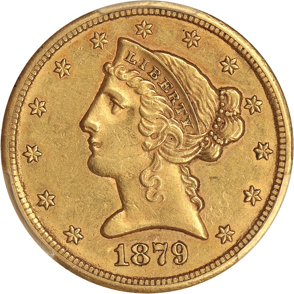 image for: 1879-CC $5 PCGS/CAC AU55+