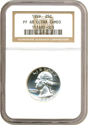 image for: 1959 25c NGC Proof 68 UCameo