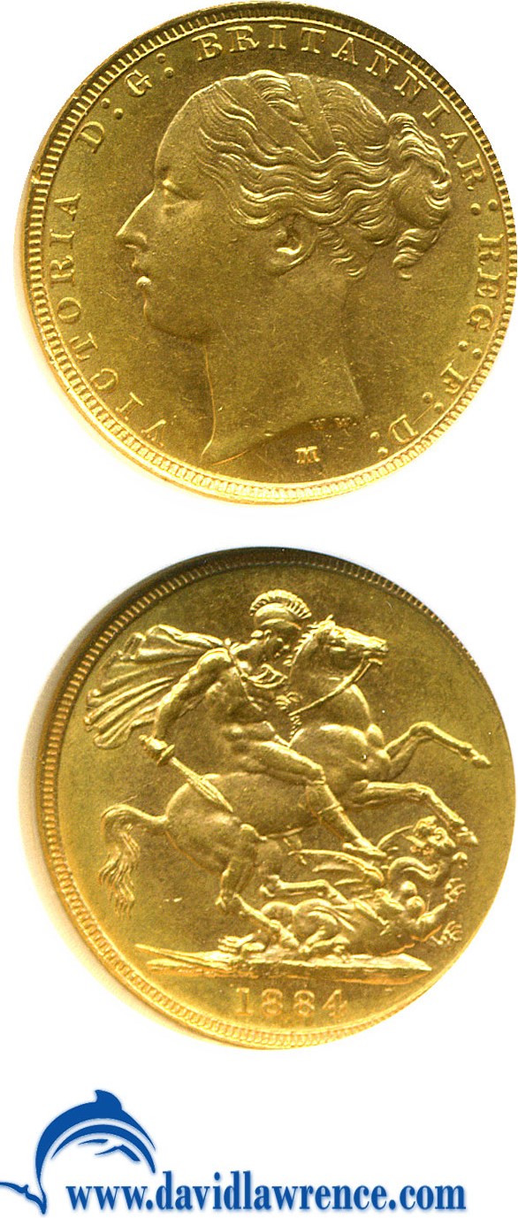 image for: Australia: 1884-M Sov St.George (KM-7) NGC MS63 ex: Reserve Bank of Australia