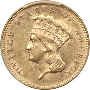 image for: 1878 $3 PCGS AU55