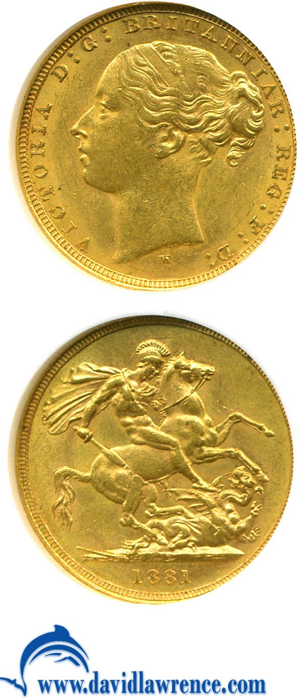 image for: Australia: 1881-M Sov St.George (KM-7) NGC MS61 ex: Reserve Bank of Australia