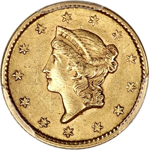 image for: 1853 G$1 PCGS AU55