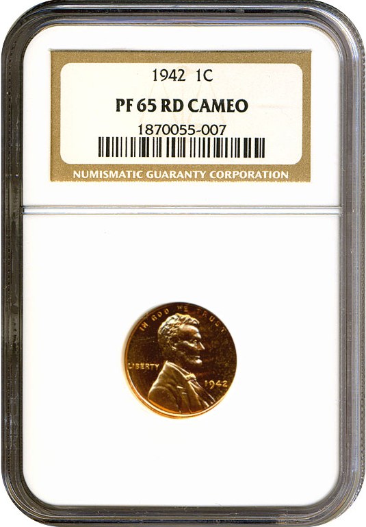 image for: 1942 1c  NGC Proof 65 RD Cameo