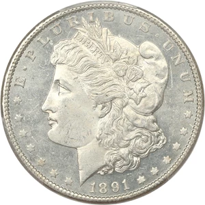 image for: 1891 $1 PCGS MS64 PL